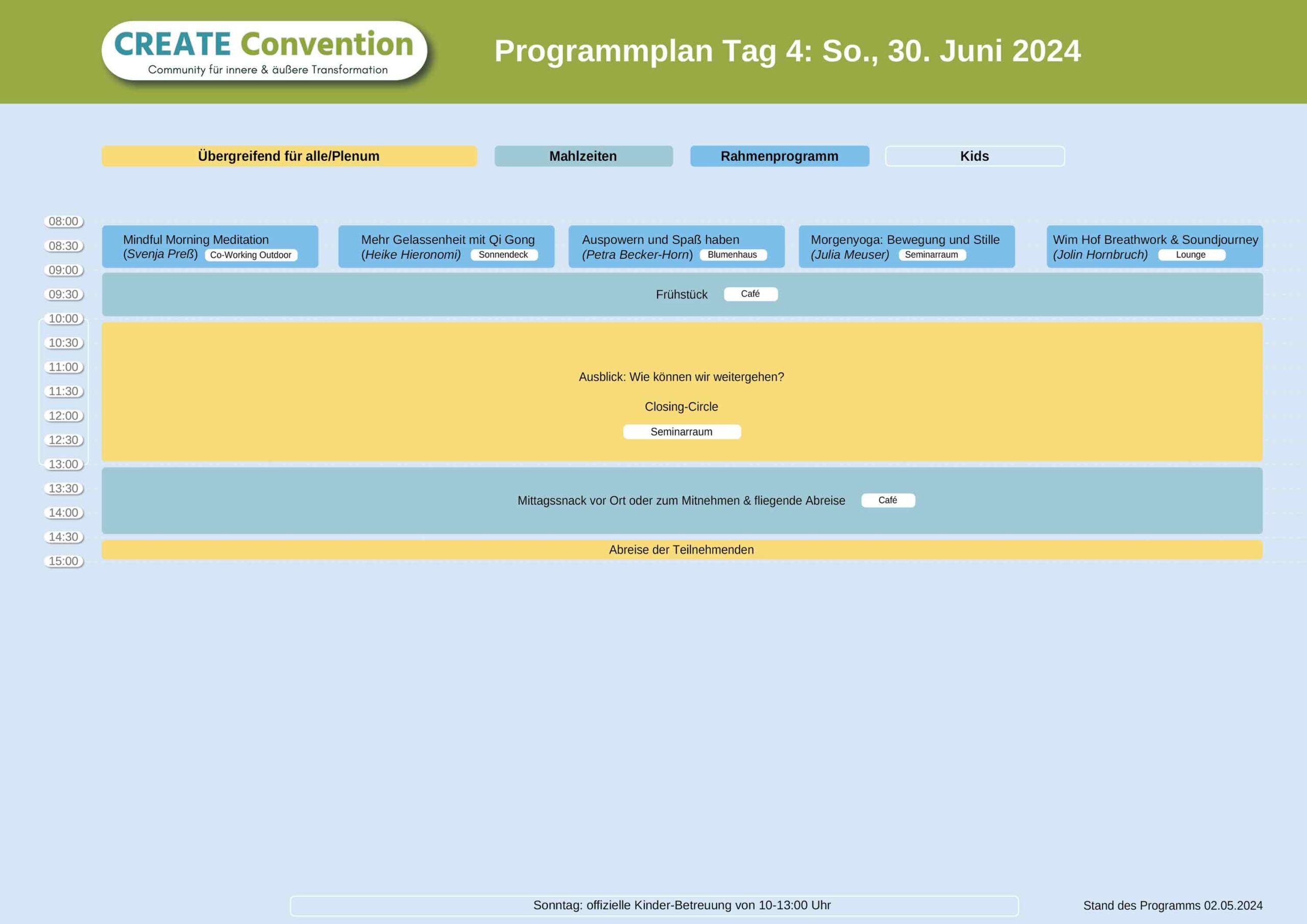 CREATE Convention 2024 Prorgamm Tag 4